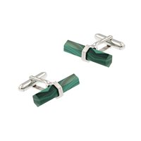 Manschettenknöpfe Herr in Silber Malachite 449 MAL GEM